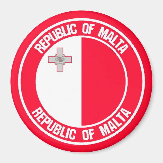 Imán Emblema redondo de Malta (Frente)