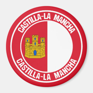Imán Emblema redondo de Mancha del Castilla-La