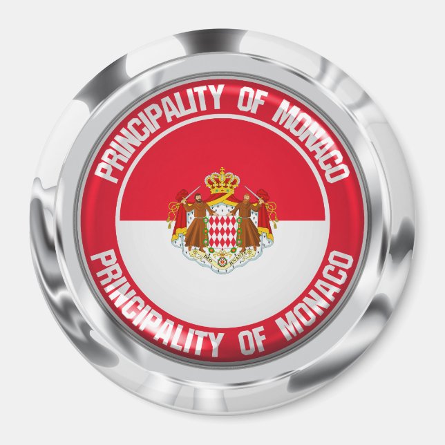Imán Emblema redondo de Mónaco (Frente)