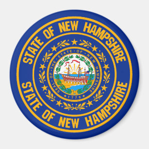 Imán Emblema redondo de New Hampshire