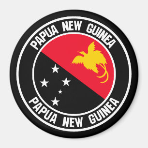 Imán Emblema redondo de Papúa Nueva Guinea