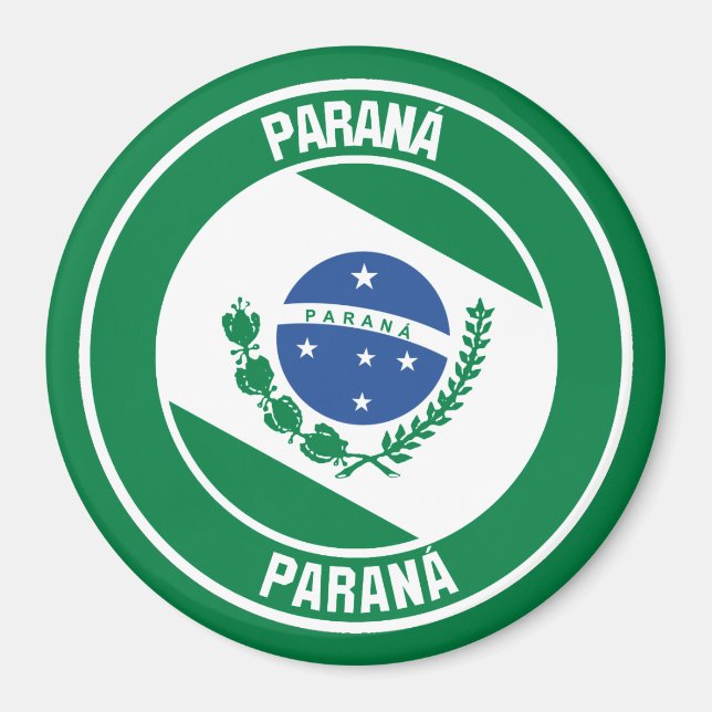 Imán Emblema redondo de Paraná (Frente)