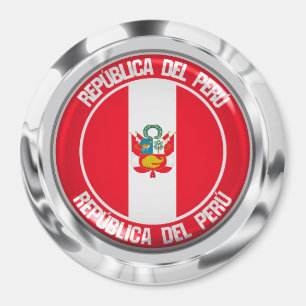 Imán Emblema redondo de Perú