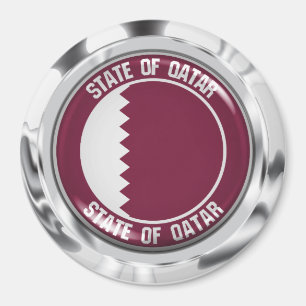 Imán Emblema redondo de Qatar
