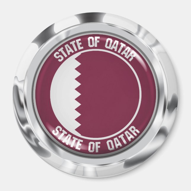 Imán Emblema redondo de Qatar (Frente)