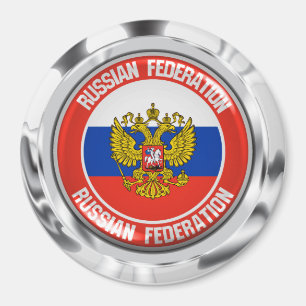 Imán Emblema redondo de Rusia