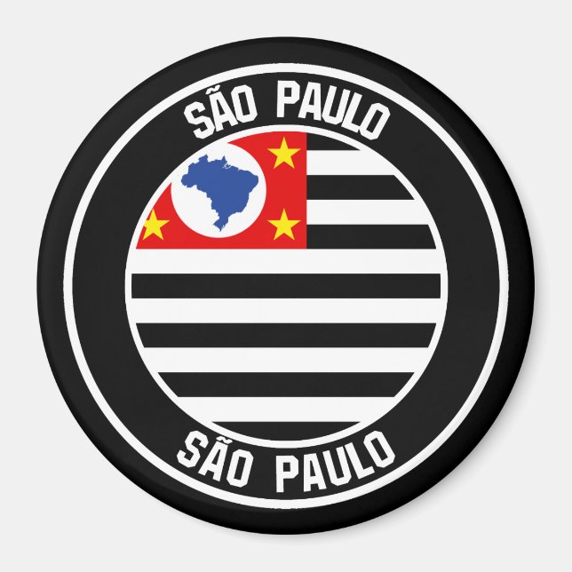 Imán Emblema redondo de São Paulo (Frente)