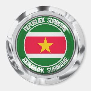 Imán Emblema redondo de Suriname
