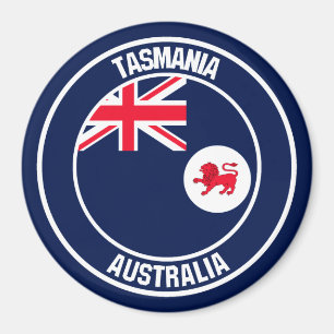 Imán Emblema redondo de Tasmania