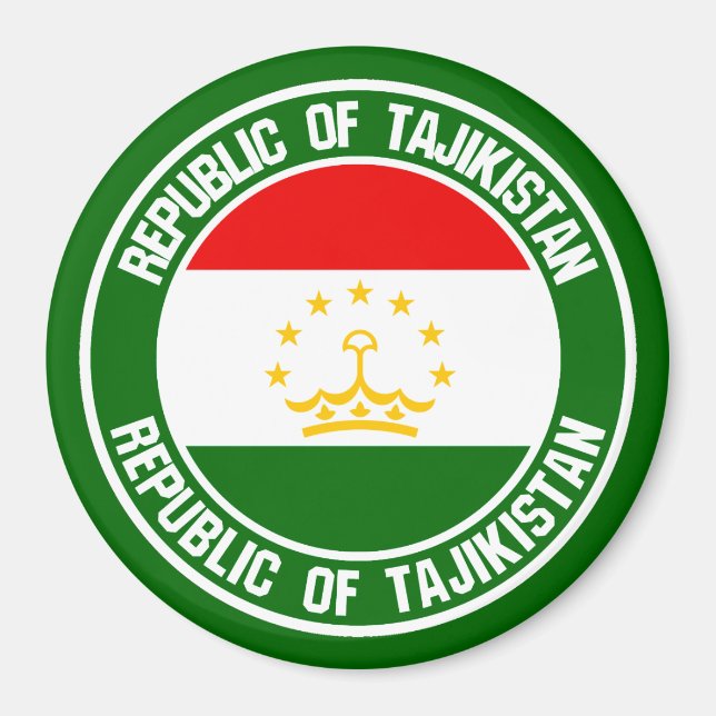 Imán Emblema redondo de Tayikistán (Frente)