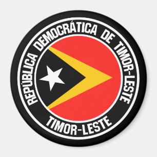 Imán Emblema redondo de Timor Oriental