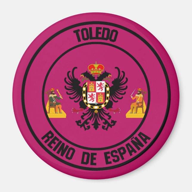 Imán Emblema redondo de Toledo (Frente)