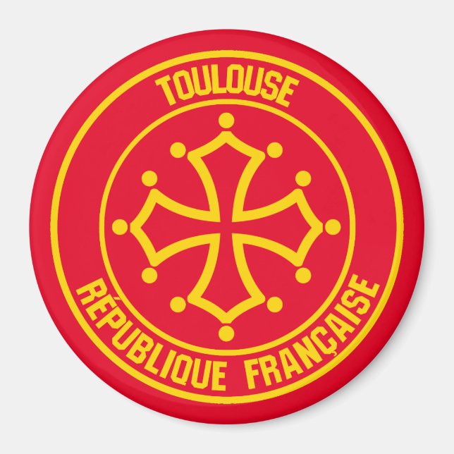 Imán Emblema redondo de Toulouse (Frente)