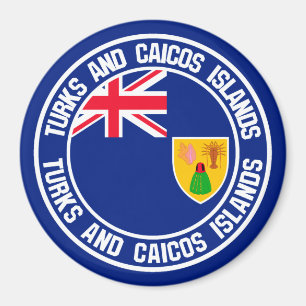 Imán Emblema redondo de Turks and Caicos Islands