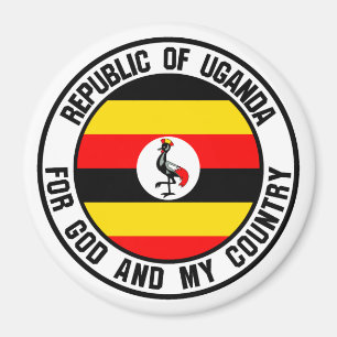 Imán Emblema redondo de Uganda