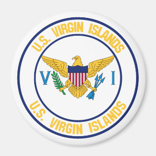 Imán Emblema redondo de United States Virgin Islands