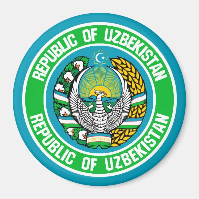 Imán Emblema redondo de Uzbekistán (Frente)