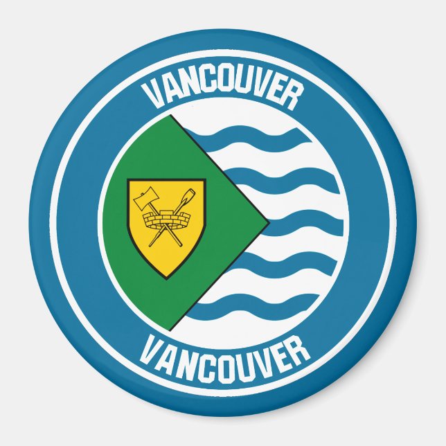 Imán Emblema redondo de Vancouver (Frente)