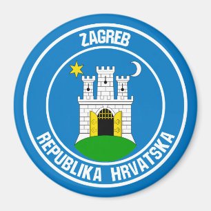 Imán Emblema redondo de Zagreb