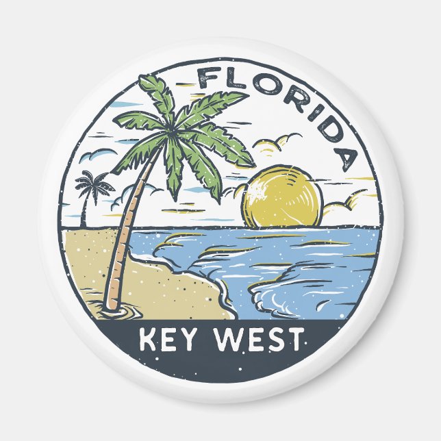 Imán Emblema vintage de Key West Florida (Frente)