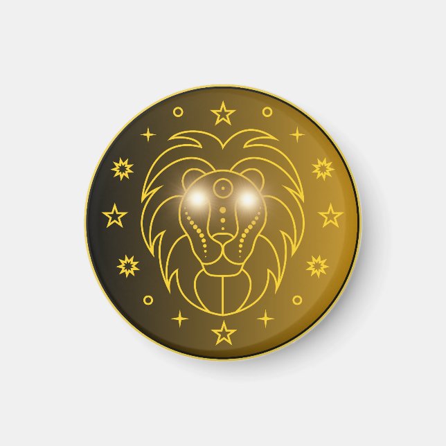 Imán Emblema zodiacal de Leo | Símbolo celestial minima (Frente)