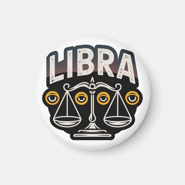 Imán Emblema Zodíaco Libra Místico (Frente)