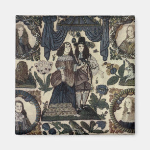 Imán Embroidery de Beadwork Charles II y su reina