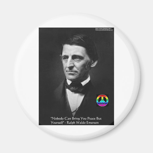 Imán Emerson "Peace Is Within" Wisdom Quote Gifts & Tee (Frente)