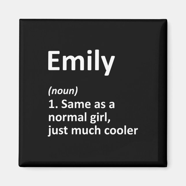 Imán Emily Definition Personalized Name Funny Cumpleaño (Frente)