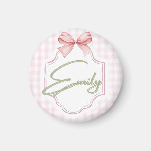 Imán Emily Personalizada Baby Nursery Bow&Gingham
