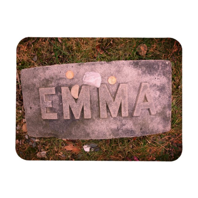 Imán Emma Borden Gravestone, río otoño, MAMÁES (Horizontal)