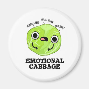 Imán Emoción Cabbage Funny Veggie Pun