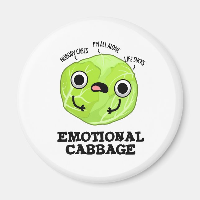 Imán Emoción Cabbage Funny Veggie Pun (Frente)