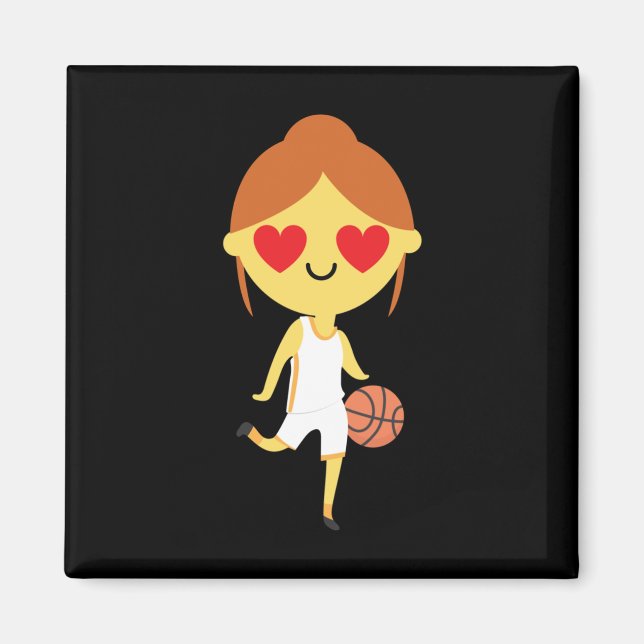Imán Emoji Chica de baloncesto (Frente)