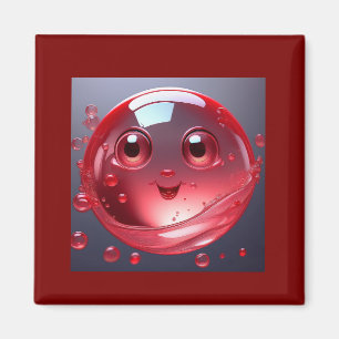 Imán Emoji de burbujas de agua roja