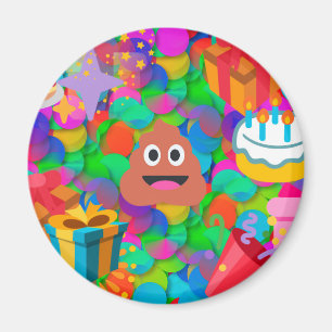 Imán emoji de caca de cumpleaños feliz