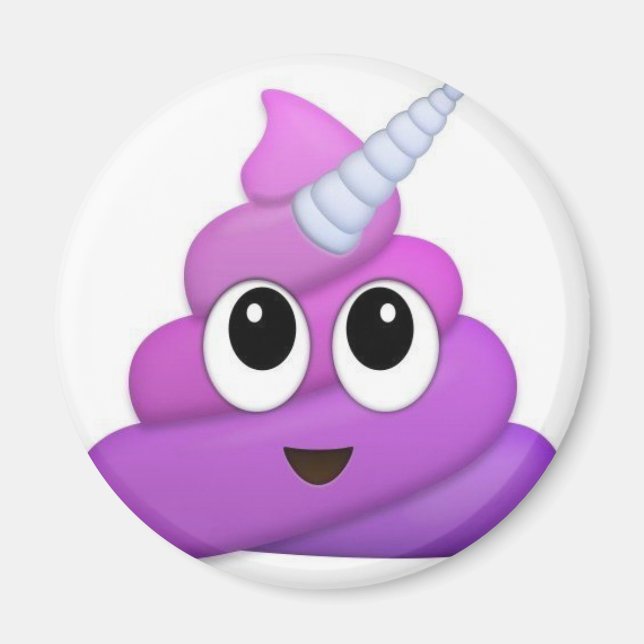 Imán Emoji de caca de unicornio (Frente)