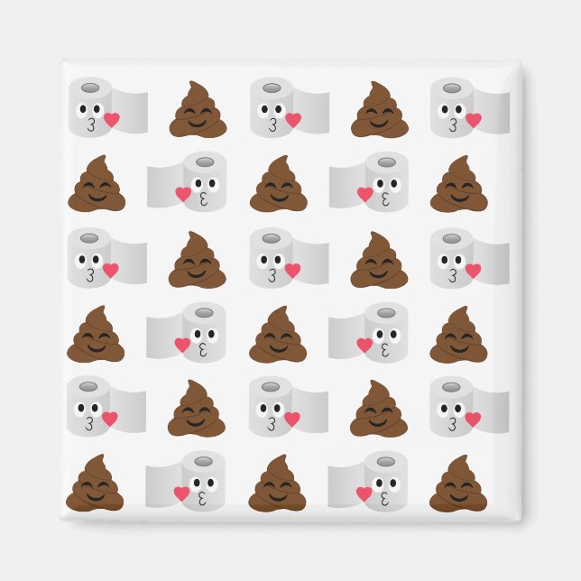 Imán emoji de caca y papel higiénico (Frente)