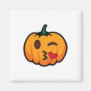 Imán Emoji de calabaza Un Ojo Abierta Bostezo Beso Amor