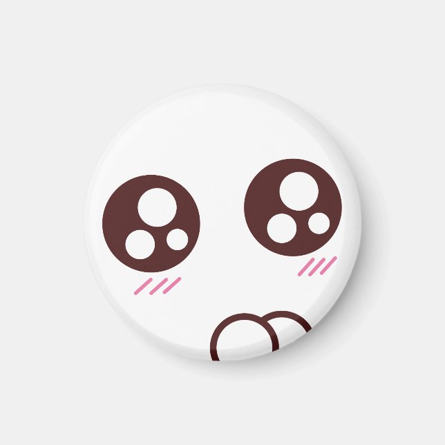 Imán Emoji de gatito kawaii. (Frente)