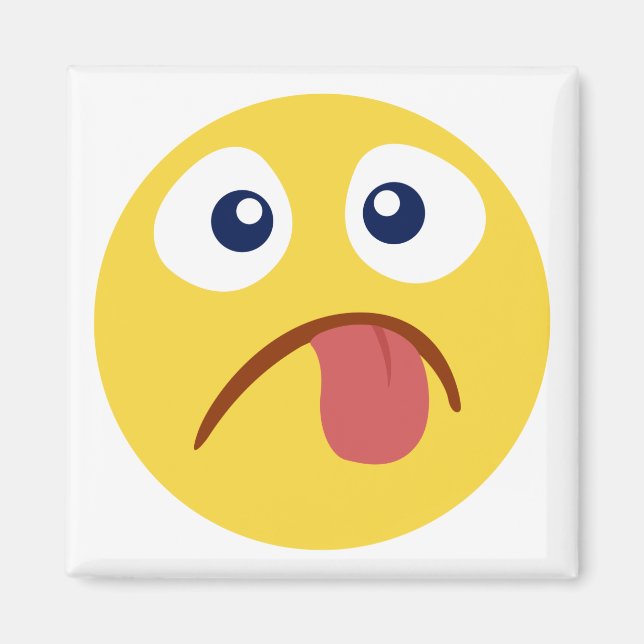 Imán Emoji de lengua agarrotada (Frente)