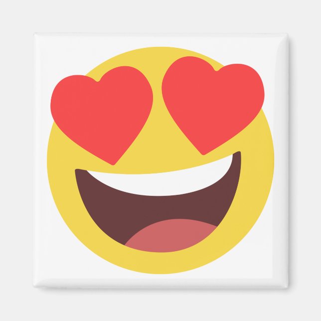Imán Emoji de ojos cardíacos (Frente)