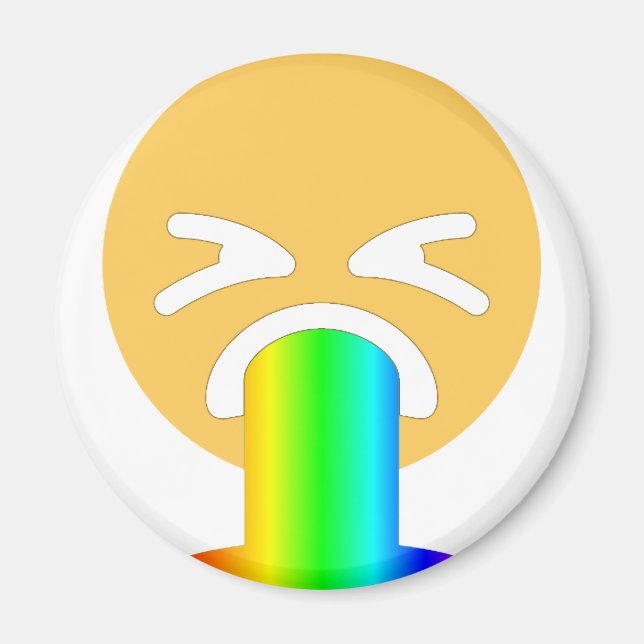 Imán emoji de puke arco iris (Frente)