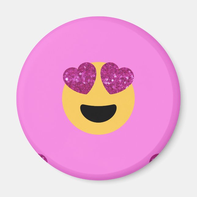 Imán emoji del ojo del corazón (Frente)