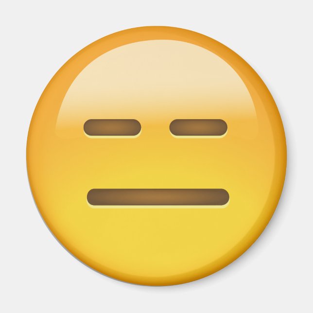 Imán Emoji facial sin expresión (Frente)
