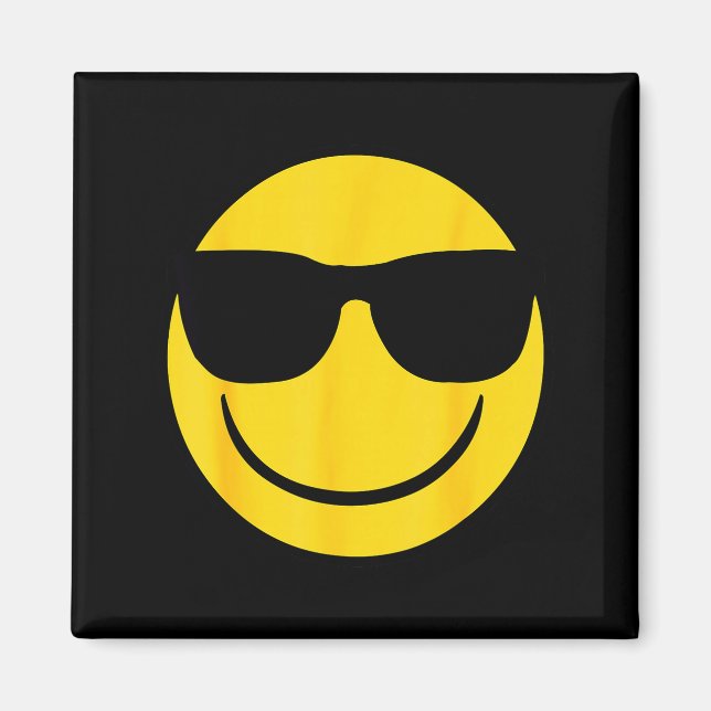 Imán Emoji Retro Sungles Yellow Smile Face  (Frente)