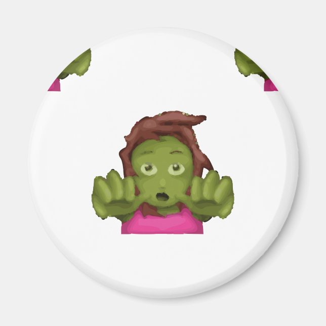 Imán emoji zombie woman (Frente)