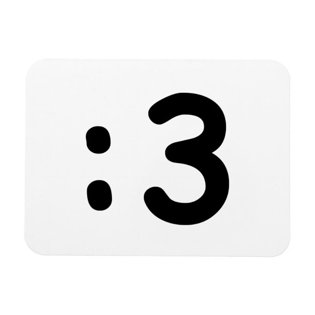 Imán Emoticon cara de gato :3 (Horizontal)