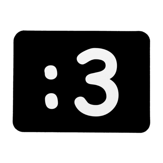 Imán Emoticon cara de gato :3 (Horizontal)