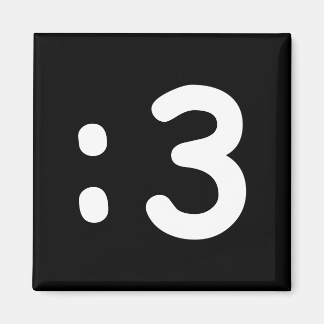 Imán Emoticon cara de gato :3 (Frente)